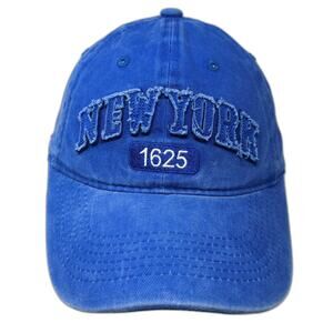 BJB Baseball Cap Blue OSFM Distressed New York 1625 Washed Cotton Adjustable Hat